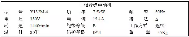 三相异步电机参数